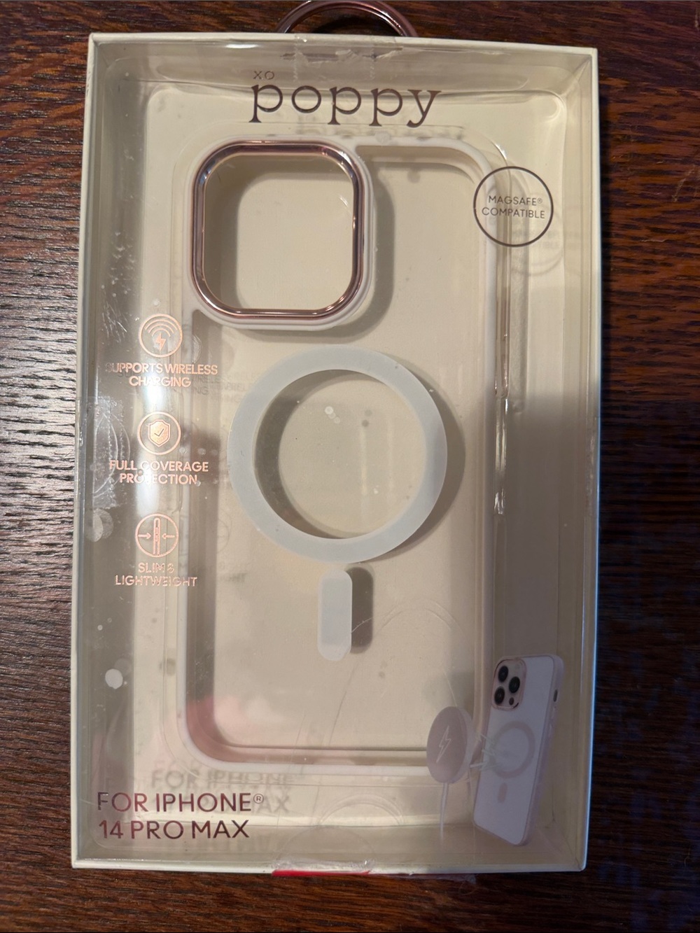 Poppy MagSafe-Compatible iPhone 14 Pro Max Case in Rose Gold & White